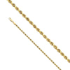14K Gold 3mm Rope Link Necklace