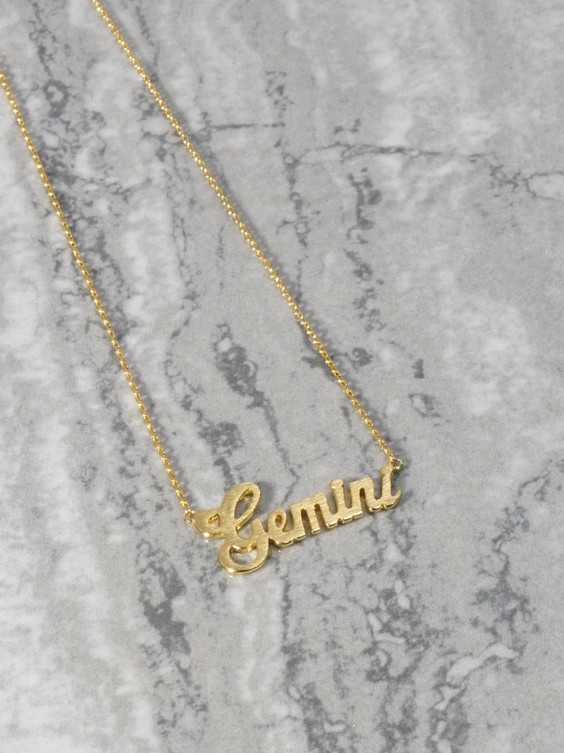 14K Gold Bonded Gemini Astrology Necklace