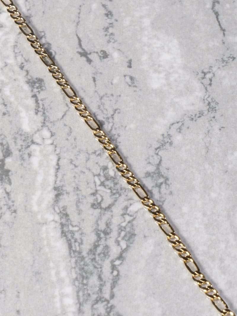 14K Gold 3.1mm Figaro Link Necklace