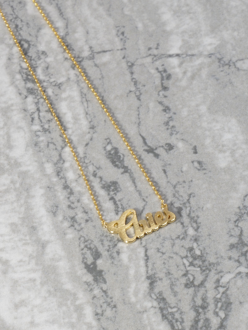 14K Gold Bonded Aries Astrology Necklace