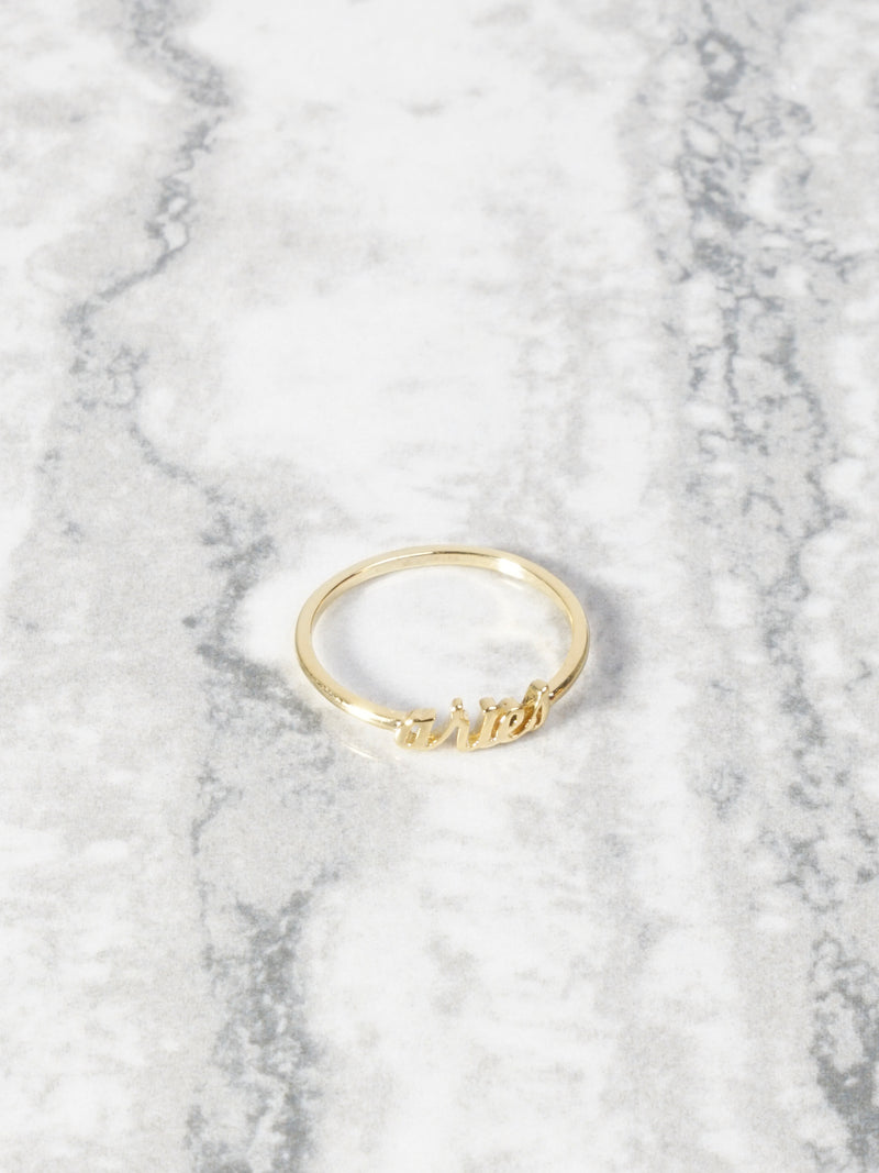 14K Gold Bonded Aries Astrology Ring