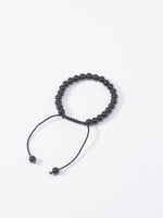 Silver Sheen Black Obsidian Bracelet